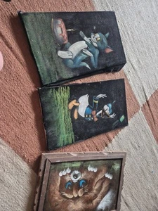 Tom And Jerry Donald Duck Felt Pictures Paint 80s - Picture 1 of 6
