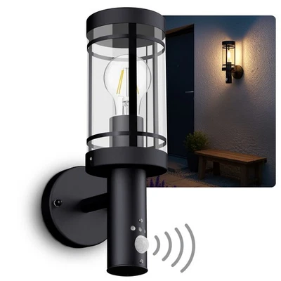 MOVI Außenleuchte mit Bewegungsmelder IP44 LED Glühbirne 4W warmweiß Wandlampe - Bild 1 von 4