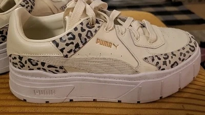 Puma Women's Sneaker White Mayze Classic Leopard Platform Size 11 Excellent Cond - Image 1 of 4