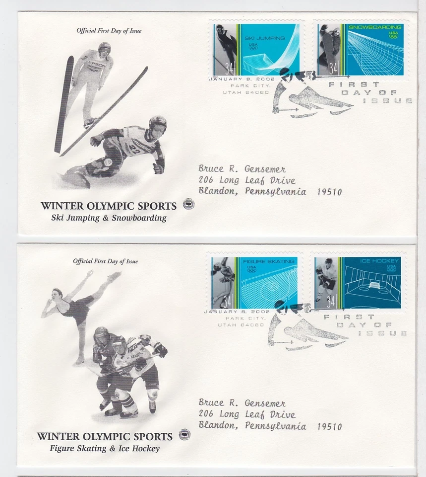 TurtlesTradingPost- Winter Olympics 2002  #3552-3555  FDC- Artcraft Variety - Image 1 of 1