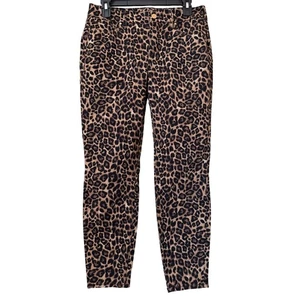 White House Black Market The Skinny Leopard Print Ankle Pants Size 8P - Picture 1 of 8