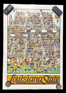 Vintage 1986 LSU Louisiana State Tigers Football Poster John Holladay 18 x 24 - Bild 1 von 12