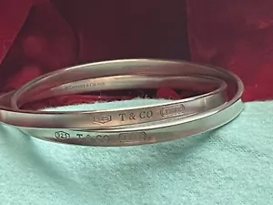TIFFANY & CO. 1837 plata de ley 925 entrelazado brazalete / doble pulsera - Imagen 1 de 17