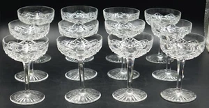 French Baccarat Deep Cut Crystal Juigne Champagne Glasses Set of 12 - Picture 1 of 8