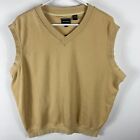 Bolle Golf Vest Sweater Mens Large Yellow 100% Cotton 