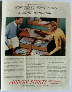 Arrow Shirt ad Shirt Wardrobe 1933 - Picture 1 of 1