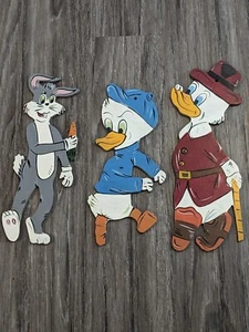 Vintage Disney And Looney Tunes Hand Cut And Painted Wood Figure Display - Picture 1 of 18