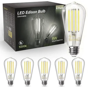 Edison Light Bulbs 60W Equivalent Dimmable Vintage LED Light Bulbs E26 Medium... - Picture 1 of 7