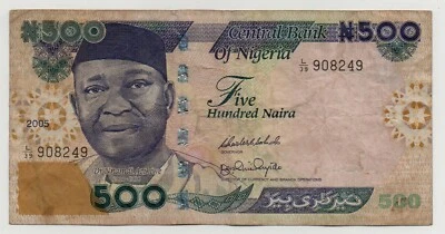 NIGERIA 500 NAIRA 2005 PICK 30 D LOOK SCANS - Image 1 of 2