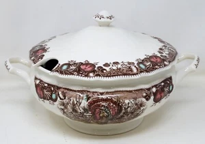 Johnson Bros HIS MAJESTY 9-1/8" Vegetable Serving Bowl Thanksgiving Turkey Disc. - Picture 1 of 22