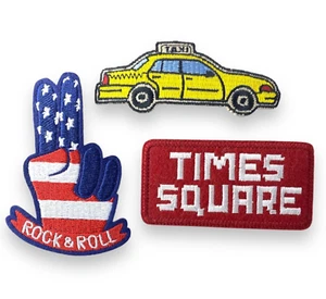 USA ROCK & ROLL / Times Square / Taxi (Lot of 3) Rare New York USA Patches *NEW* - Picture 1 of 3