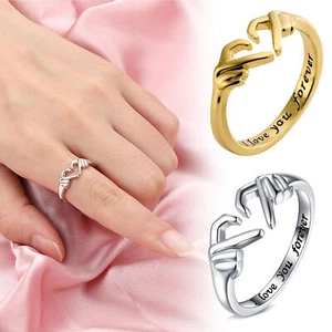 Claddagh Rings for Women 925 Silver Ring I Love You Forever Adjustable - Picture 1 of 13