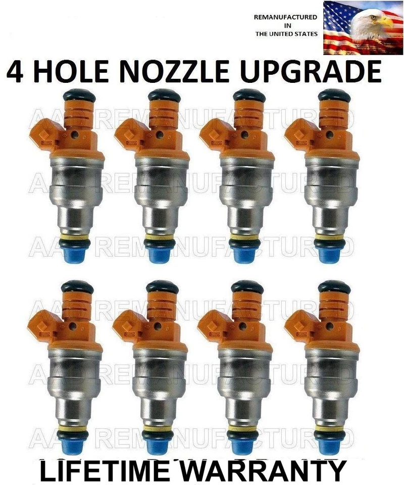 Juego de 8 inyectores de combustible Bosch de 4 orificios MEJOR ACTUALIZACIÓN para Deville 4,5 L 4,9 L Foto 1 de 1