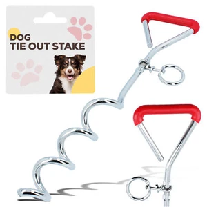 Gancho de atar para perro anillo en espiral estaca de amarre acero sacacorchos en espiral anclaje de estaca - Imagen 1 de 5