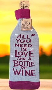Primitives by Kathy "ALL YOU NEED IS LOVE" Valentine's Day Wine Bottle Sock - Picture 1 of 2