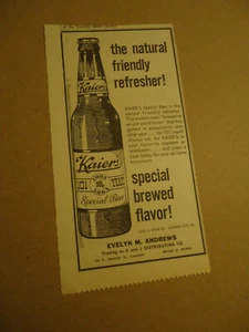 Kaier's Beer Chas D Kaier Co MAHANOY CITY PA 1963 Zeitungsanzeige - Bild 1 von 1
