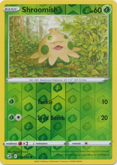 Reverse Holo Shroomish 004/264 Common  Fusion Strike Pokemon TCG - Image 1 of 1