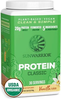 Sunwarrior Organic Classic Vanilla Protein 750g, Vegan Sprouted Protein Powder - Image 1 of 4