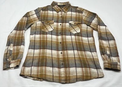 Camisa de vestir estoica para hombre mediana a cuadros de franela con botones manga larga informal al aire libre Foto 1 de 4