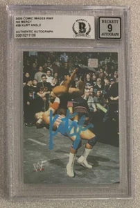 KURT ANGLE SIGNED 2000 COMIC IMAGES WWF NO MERCY ROOKIE CARD BECKETT 9 - Picture 1 of 1