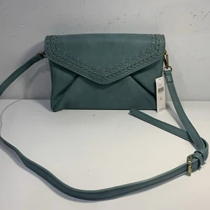Bolso clutch bandolera Anthropologie verde azulado con correa ajustable desmontable nuevo con etiquetas - Imagen 1 de 15