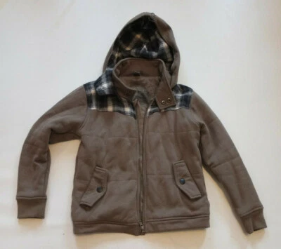 ZARA Zip Jacket With Hood Size 128 7 - 8 Years Lined Gently Worn Khaki - Image 1 of 4