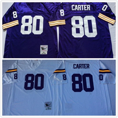 Vintage Cris Carter #80 Minnesota Vikings Throwback Stitched Jersey Cover