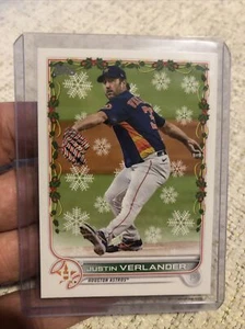 Justin Verlander 2022 Topps Holiday Candy Cane Glove SP Variation #HW43 Astros - Picture 1 of 3