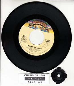 KISS Calling Dr. Love 7" 45 rpm vinyl record RARE! + juke box title strip - Picture 1 of 1