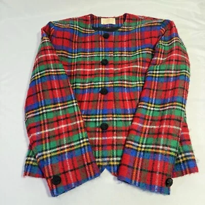 1980’s Pendleton Red Plaid Tartan Blazer Jacket Coat 100% Wool Made USA Sz 10 - Image 1 of 4