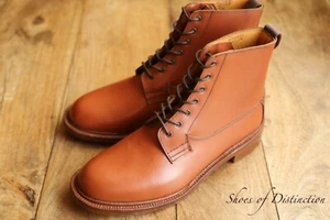 Tricker's Tan Brown Leather Derby Boots Shoes Ladies UK 7 US 10 EU 40 RRP £595 - Picture 1 of 12