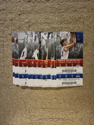 2019-20 KANSAS JAYHAWKS BASKETBALL TICKET STUBS Cover