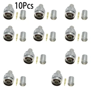 10X N Type Male Plug Crimp RF Connector for RG8 RG213 RG165 LMR400 7D-FB Cable - Picture 1 of 4
