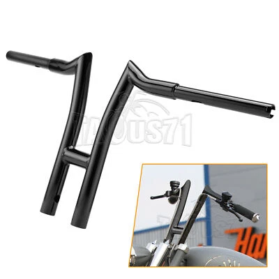 12'' Rise Fat T Handlebars For Harley Softail Sportster Dyna Touring Road King - Image 1 of 4