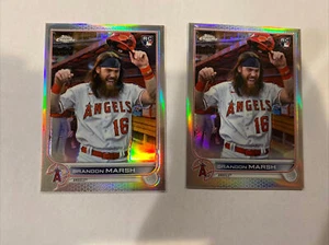 2x 2022 Topps Chrome Brandon Marsh Image Variation Refractor SP Rookie #243 Lot - Picture 1 of 5