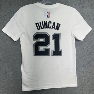Nike San Antonio Spurs Tim Duncan T Shirt Youth Sz M 10-12 White #21 Jersey Tee - Picture 1 of 6