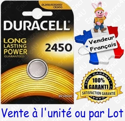 Piles DURACELL Lithium 3V : CR2450 DL2450 ( à l'unité ou par lot de 2 5 10 20 )