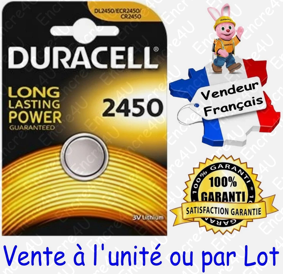 Piles DURACELL Lithium 3V : CR2450 DL2450 ( à l'unité ou par lot de 2 5 10 20 )