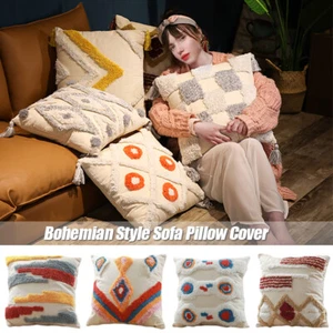 Nordic Boho Tassel Morocco Cushion /Cover Soft Throw Pillow /Case Sofa Deco 45cm - Imagen 1 de 29