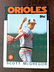 Scott McGregor 1986 lanzador Topps #110 Baltimore Orioles envío gratuito - Imagen 1 de 1