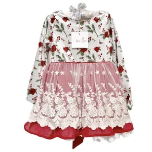 NWT Love & Grow Pretty Poinsettia Emery Set 4T - Picture 1 of 9