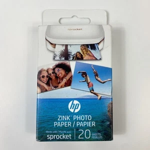 HP Zink Photo Paper 2x3" for HP Sprocket Photo Printers, 20 Sheets- SEALED - Picture 1 of 6