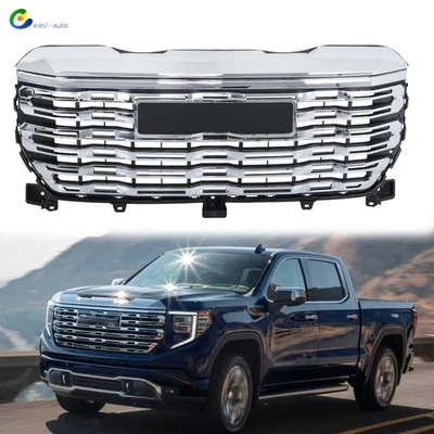 Upper Grille Chrome For GMC Sierra 1500 Denali 2022-2024 Plastic W/ Camera Hole - Image 1 of 4