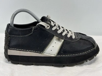 Vtg Report Dugout Shoes Black Leather Chunky Sneaker Womens Sz 8 Y2K Grunge - Image 1 of 4