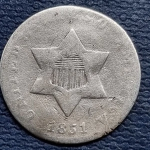 1851 Three Cent Piece 3c Silver Trime Better Grade #93489 - Picture 1 of 2