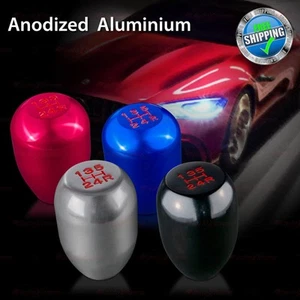 Compatible with 5 Speed Manual Vehicles Oval based Aluminum Gear Shift Knob - Picture 1 of 12