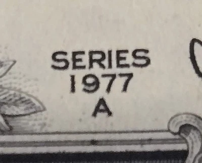 LOT OF 2 $1 VINTAGE Sequential Bills 1977A Uncirculated  - Image 1 of 4