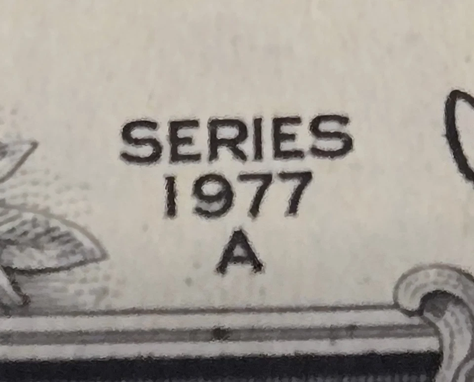 LOT OF 2 $1 VINTAGE Sequential Bills 1977A Uncirculated  - Image 1 of 4