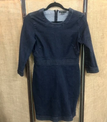 Banana Republic Dark Denim Dress Size 6 Zip Bac - Image 1 of 3