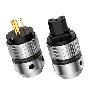 Paar High-End Reinkupfer US Netzstecker & Kaltgerätestecker für HiFi Stromkabel Zum Selbermachen - Bild 1 von 12